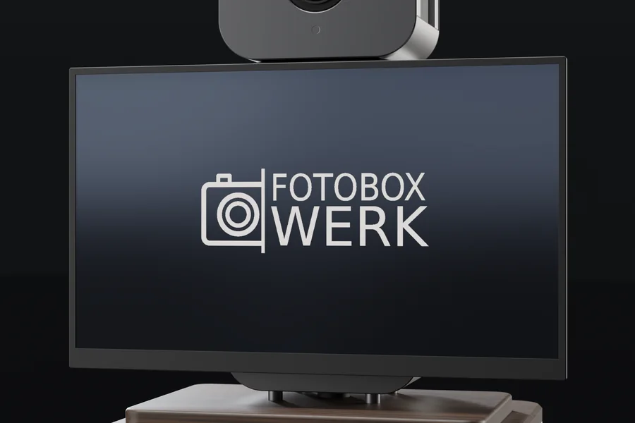 Touchmonitor der Fotobox mit Startbild